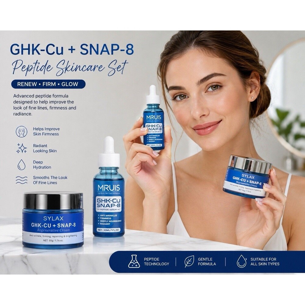 GHK-CU SNAP-8 Peptide Skincare Set MRUIS Serum SYLAX Cream